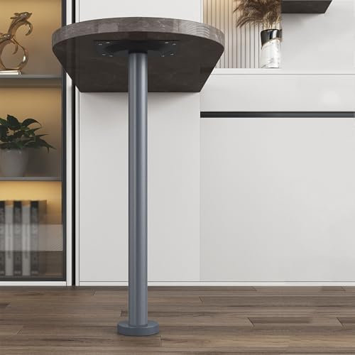 Tischbein aus Edelstahl, rund, für Frühstücksbar, Tischbein aus Metall, für Heimwerker, Küchenmöbel, 6 cm Durchmesser, anpassbar (90 cm, Grau)