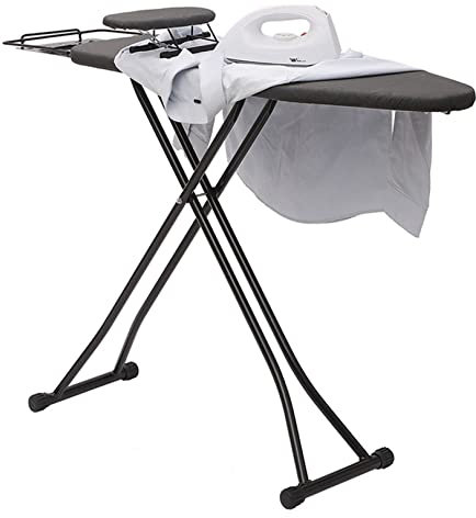 Fällbräda, stålnät övre strykbräda, hem strykbräda probräda, justerbart strykbord med fast ärm, starkt järnstöd, för sömnad, hantverksrum, hushåll, sovsal (färg: Bl