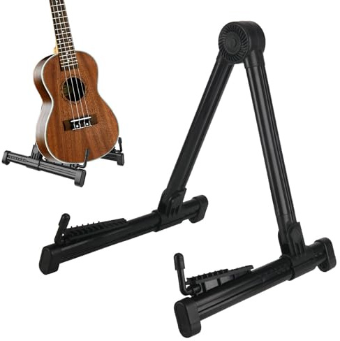 Generisch Gitarrenständer Boden, Gitarrenständer mit A-Rahmen - Gitarren-Klappständer in A-Form - Akustikgitarrenhalter, Regalständer, kleine Größe für Folk-Gitarre, rutschfestes Gummi