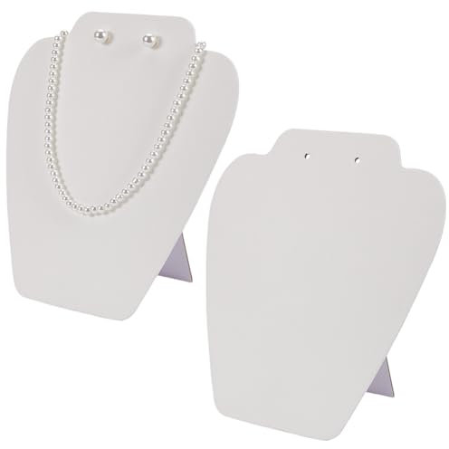 FINGERINSPIRE 2 Stück Schmuckständer Für Halsketten 195mm Hoch Lederhalskettenständer Alte Spitze 3D Büste Schaufensterpuppenmodell Halskettenständer Aufbewahrungsregal Für Schmuckanhänger Für Shows