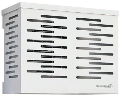 3S SuperSamaStore Copri Condizionatore Esterno Protettivo a Griglia per Unità Esterna Climatizzatore Klimakover, Mascherina Copertura Motore Impianti Climatizzazione, Alluminio, Bianco, 110x83x59 Cm
