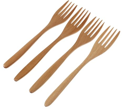 LIGIGWASH 4pièces Fourchettes Bois Légères Cuisine Ergonomiques Et Polyvalentes Pour Mijoter Et Servir