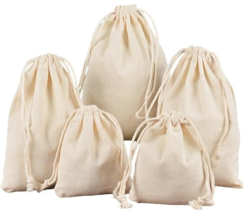 WANYI 3 Stück Baumwollsäckchen 25x35cm Baumwollbeutel mit Kordelzug Stoffbeutel zum Bemalen Jutebeutel Unbedruckt Säckchen zum Befüllen Geschenksäckchen für DIY Geschenkverpackung Schmuck Hochzeit