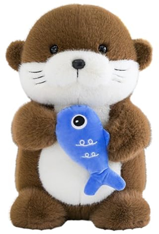 Xiyocadt Otter Plüschtier Simulation Otter Tierpuppe,Kuschelig Weiche Stofftier Puppe Mit Fischottern Plüsch,35cm/50cm/65cm/85cm Niedliches Plüschtier, Geschenk Spielzeug Für Kinder (50cm,Braun)