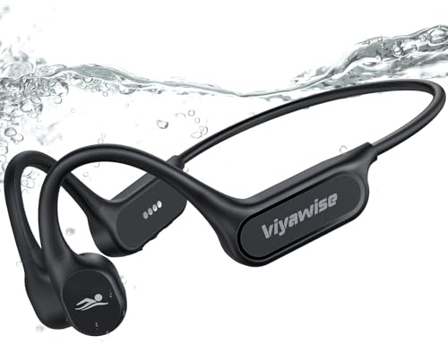 viyawise B11 Bone Conduction Headphones, IP68 Waterproof Earbuds for Swimming, 32GB & Bluetooth 6.0 Wireless Underwater Open Ear Headphones with Mic for Sport
