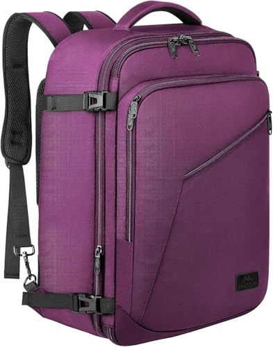 MATEIN for New Expandable Ryanair Cabin Bags 40x30x20 Underseat, Travel Backpack Cabin Size 24L, Travel Rucksack 40x30x20, Ryanair Underseat Bag, Backpacks for Men Women, Purple