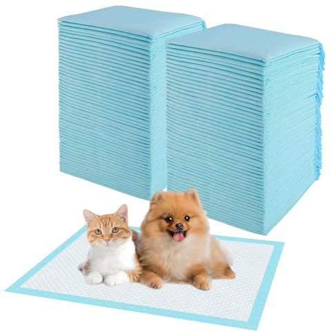 Foymlon 100 Pezzi Traversine Cani, 33 x 45cm Tappetini Igienici per Cani, Traverse Cane ha Un Design a 6 Strati per Asciugare Rapidamente Le Superfici, Adatto a Conigli, Suini, Gatti (s)