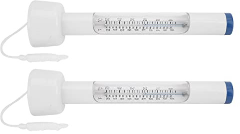 Alomejor Swimming Pool Water Temperature Meter Float Thermometer for Easy Temperature Reading, 2PCS Portable PVC White Thermometer for Swimming Pool (White)