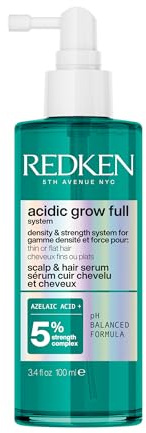 Redken, Sérum Sin Aclarado para Cuero Cabelludo Seco, Reequilibra e Hidrata, Fortalece y Densifica el Cabello, Con Ácido Azelaico y Cafeína, Acidic Grow Full System, 100 ml