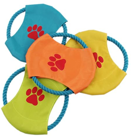 ANDRESLAD Disque Volant Souple Résistant aux Morsures pour Chiens de Dressage Léger et Portable à Lancer pour Golden Retriever Samoyède et Couleur Aléatoire Couleur Aléatoire