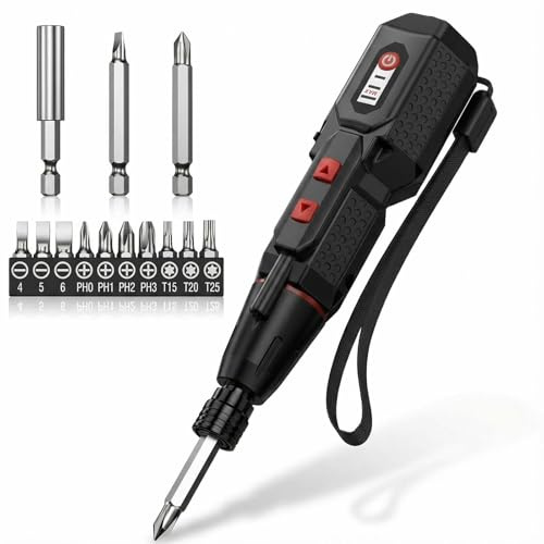 ORIA Atornillador Eléctrico/Manual 12 Puntas | 3-10Nm,1600mAh, Inalámbrico, 280 RPM, Luz LED, Conector Type-C, para Reparación DIY