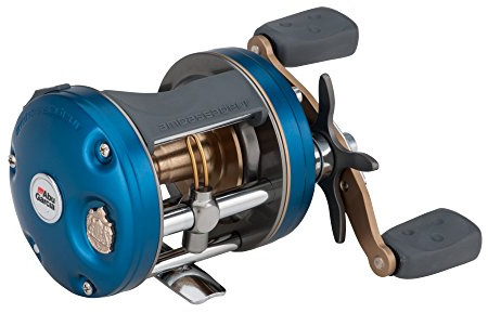 Abu Garcia Ambassadeur C4 Round Reel, Fishing Reel, Round Baitcast Reels, Conventional Fishing, Unisex, Blue/Gold, 6600 | Left Hand