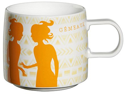 ASA - Tasse mit Henkel - Star Signs - Sternzeichen Zwillinge - Porzellan - Ø 9,5 x H8,6 cm - 0,35 Liter