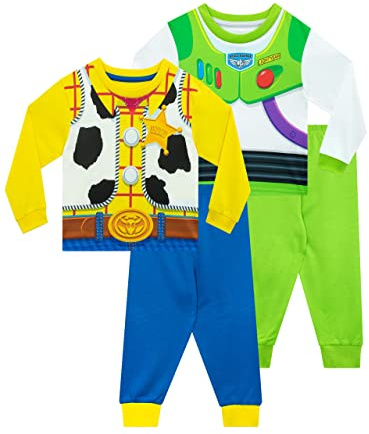 Disney Pyjamas | Buzz Lightyear & Woody Pjs | 2 Pack Long Sleeve Boys Pyjamas | Toy Story Pyjamas for Kids