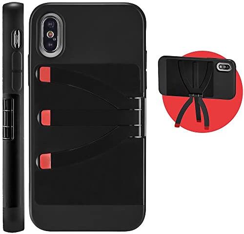JOBY JB01595-BWW StandPoint Smartphone Case for Apple iPhone X/Xs - Protective,Built-in Aluminum Tripod Legs,Wireless Charging,for Selfies,Photo,Video,Vlogging,Video Calls,Live Streaming