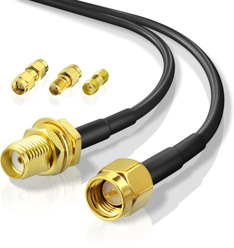 Superbat SMA Kabel 3m WLAN Antennenkabel Verlängerungs mit 3 Stück SMA -Adapter Kit für 4G LTE, 5G Modem,GPS/SDR Ausrüstung FPV Antennen CCU2 CC1101 Huawei Router,Amateurfunk ADS-B