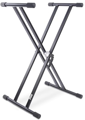 Pyle Support Piano, Support Clavier Électronique – Hauteur Réglable, Idéal pour les Performances en Position Debout, Conception en X à Double Renfort pour une Stabilité Maximale
