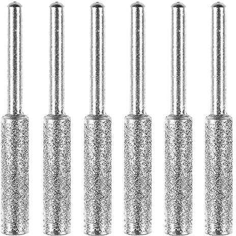 Lot de 12 limes en pierre de meulage de 4 mm, plaqué titane pour tronçonneuse diamant affûteuse pour affûtage précis et rapide de la lame de scie à chaîne