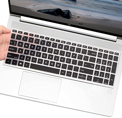 UUONDO Tastatur-Abdeckung für 15,6 Zoll HP ProBook 450/455 G8/G9/650 G8/450/455 G10 Laptop, schwarzes Silikon, staubdicht, kratzfest, schmutzabweisender Tastaturschutz