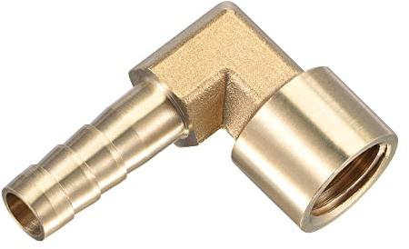 M METERXITY Ottone Tubo flessibile Dentellato Raccordi 8mm G1/4 Femmina | 90 Gradi Gomito Ottone 8mm Dentellato Connettore Applica a Acqua Carburante