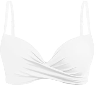 Aqua Eve Haut de bikini à armatures pour femme - Haut de bain push-up - Haut de maillot de bain rembourré, blanc, XX-Large