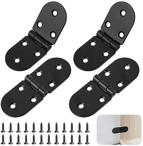 Lot de 4 Charnières de Table Pliantes en Acier Inoxydable - Charnières Rondes à Visser à 180 Degrés
