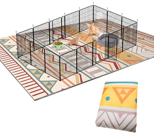 BNOSDM 200,7 x 139,7 cm große Hasenkäfig-Einlage, waschbare Pads für Kaninchen, wiederverwendbare Bodenmatte für Kaninchen, rutschfester Teppich für Kaninchen, Haustierteppich für Chinchillas, Katzen,