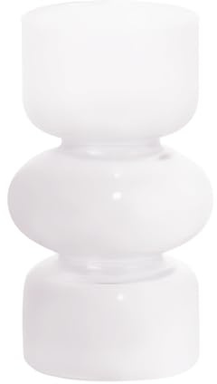 MINGZHE Vaso Idroponico in Vetro Trasparente, Vaso in Vetro Colorato da 7 Pollici per Fiori, Vaso Floreale in Vetro a Tre Strati per Decorazioni, Vaso in Vetro Geometrico Moderno per la Casa,(Bianco)