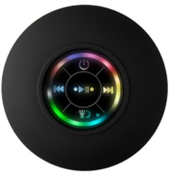 HUTSRAI Mini Altavoz Bluetooth Impermeable BañO Audio InaláMbrico Ducha Altavoces RGB Luz Bluetooth Ventosa Altavoz, Negro