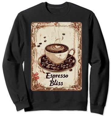 Espresso Bliss Tasse à café rétro Barista Aquarelle Sweatshirt