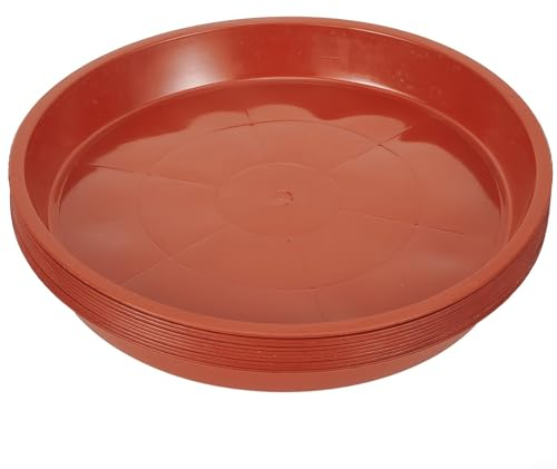 Lot de 10 soucoupes en plastique pour pot de fleurs, base de plateau à eau pour nutriments des plantes (PB260 26 cm)