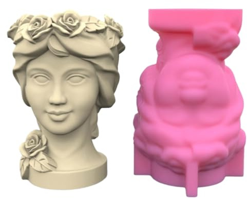 Bottone Einfach zu verwendende Silikonform, künstlerisches Gesicht, Blumenvase, Epoxidformen, Sukkulenten, Übertöpfe, Gießform, Heimdekoration