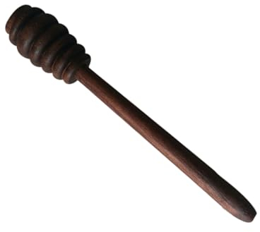 COLLBATH Wood Honey Stirrer and Syrup Dipper Wand, Composite Material Honey Dispenser Tool with Coffee Colour Finish, Easy to Use Drizzling Tool for Hotel and Restaurant Serving
