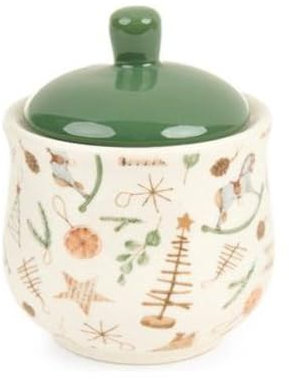 Nuvole di Stoffa Zuccheriera natalizia in porcellana con coperchio, vintage, Ricordi 345 ml