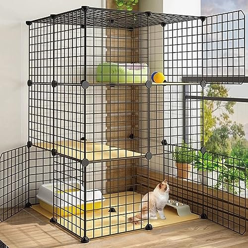 Katzenkäfig für den Innenbereich, Katzenzaun aus Metalldraht, DIY-Meerschweinchenkäfig, Hundekäfig, einfach zu montieren, Stabiler, langlebiger, Abnehmbarer Katzenzaun, geeignet für eine ode