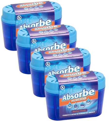 KROWN - Absorbe Humedad, Deshumidificador Antihumedad Habitación, Atrapa Humedad Interior para Armarios, Cocina, Coche, Trasteros, Baños (Absorbe Humedad, 4 Unidades)