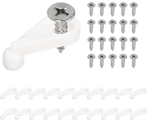 sourcing map 36Sets Glass Retainer Clips Kit with Screw, 25mm Plastic Cabinet Door Panel Clips Mirror Holder Clips for Fixing 4mm Thick Glass, White