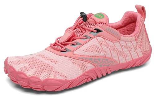 SAGUARO Barefoot Shoes Uomo Donna Scarpe Barefoot Scarpe Minimaliste Scarpette da Palestra Traspiranti Scarpette da Scoglio con Punta Larga e Suola a Goccia Zero Rosa Salmone,Gr.39