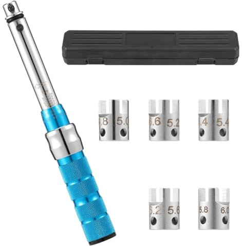 Luobannm Speichen-Drehmomentschlüssel 2-10 NM, Motorrad-Speichen-Drehmomentschlüssel-Set, Stahldrehmomentschlüssel für Speichenräder mit Aufbewahrungsbox, 5,0-6,8 mm