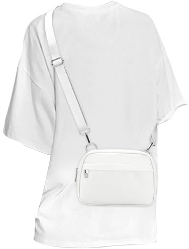 MAXTOP Small Crossbody Bags for Women with Detachable Strap Cross Body Bag Fanny Pack Cell Phone Purse for Travel Essentials Gift for The Bride（Pure White）