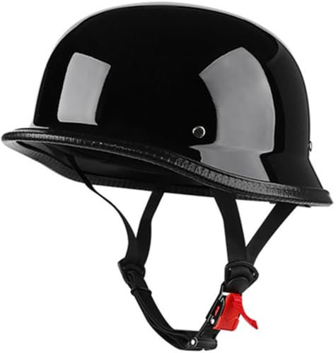 Retrò Caschi Jet Caschi Da Motociclista Portatile Casco Scodella Caschi Cromwell Vintage Sicurezza Estivo Moto Mezzo Casco Per Donna E Uomo Adulto DOTECE Omologato 1,M:57-58CM