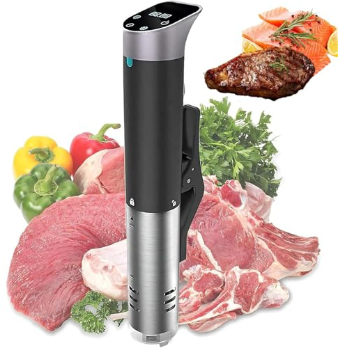 Pveanns Contenitore Sous Vide, circolatore Termico a Immersione con Controllo Touch, circolatore da 1200 W con Controllo della Temperatura da 25 a 95 °C, circolazione 3D, Display Touch per la Cucina