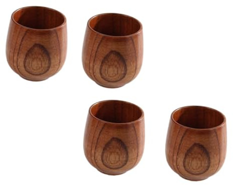 STOBAZA 4piezas Taza De Té De Madera Maciza Para Servir Bebidas Calientes Soporte Para Vino Artículos Para Salón De Té Para Tazas