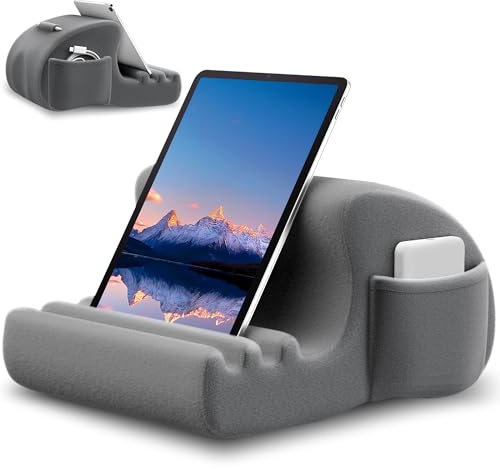 CreaDream Tablet Kissen, Tablet Ständer für Bett, Sofa, Schoß und Couch, Grau