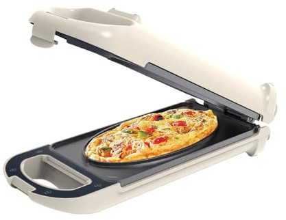 Drew&Cole 5 Minute CleverChef 700W Cream - Non-Stick Multicooker - Great for Steaks, Omelettes, Toasties, Pizzas & Dessert Maker - Free Recipe App - Quick Meals - Cool-Touch Handle & Auto Temp Sensor