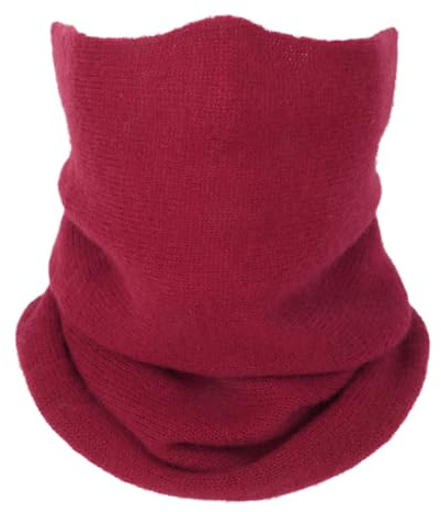 MilyaDE Kaschmirimitat Gestrickter Schlauchschal Gefälschter Rollkragen Umschlagtuch Halswärmer mit Knopf 33 * 60cm
