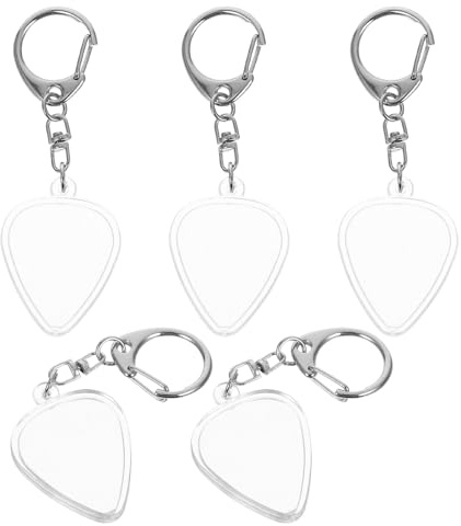 STOBAZA Llavero Transparente para Púas de Guitarra 5 Unidades Estuche Portátil para Almacenamiento Visible de Plectros Soporte Compacto y Resistente para Músicos y Coleccionistas