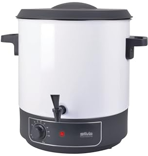 Silva Homeline HG-E 290-2-in-1 Preserving Machine & Hot Drink Machine, 29 L Volume, 23.5 L Net Capacity, Thermostat 40-110 °C, 1800 W, Outlet Tap, Insert Rack, Overheating Protection, Enamelled