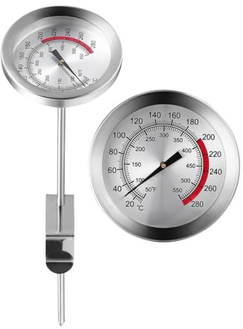 OHPHCALL Termometro per Griglia a Sonda in Acciaio Inox, Termometro per Carne Pointer per Barbecue e Pollo Fritto, Misuratore di Temperatura Alimenti Preciso e Portatile per Cucina