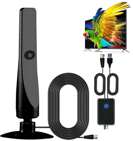 Broadwave TV-antenn 2025Broadwave TV-antenn digitala antenner med signalförstärkareStöder 4k inomhus full HD lång räckvidd mottagning HD-antenner för TV sugkopp plug & play
